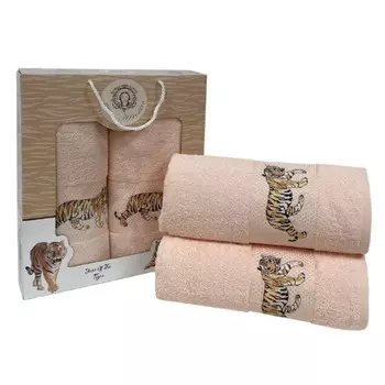 Набор махровых полотенец Diva Afrodita «Тигр» Lux, 430 гр, размер 50х90 см, 70х140 см