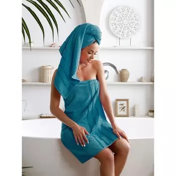 Набор махровых полотенец Guten Morgen Depth of the Seas, размер 30х50 см, 50х90 см, 70х140 см, цвет турмалин