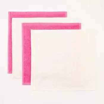 Набор махровых полотенец "Леопард" 30х30 см - 4 шт, 100% хлопок, 340 гр/м2