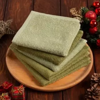 Набор махровых полотенец «Волшебного года» 30х30 см -5шт, 100% хл, 340гр/м2