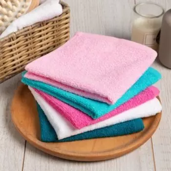 Салфетки махровые «Этель» Believe in magic, 5 шт., 3030 см, хлопок 100%, бирюзовые/розовые