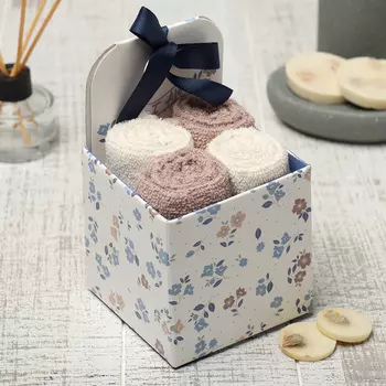 Салфетки махровые «Этель» Enough, 4 шт., 3030 см, хлопок 100%, бежевые/белые