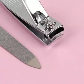 Набор маникюрный, 2 предмета: книпсер, металлическая пилка