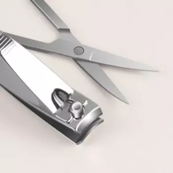 Набор маникюрный, 4 предмета, серебристый