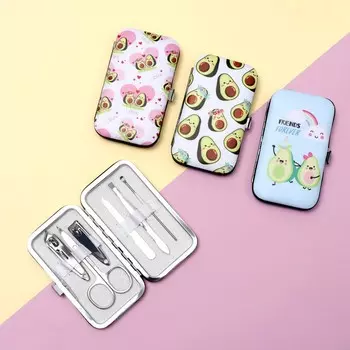 Набор маникюрный «Авокадо», 6 предметов, в футляре, рисунок МИКС