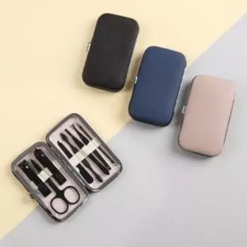 Набор маникюрный «Black», 8 предметов, в футляре, цвет МИКС