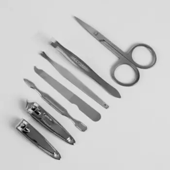 Набор маникюрный «Цветы», 7 предметов, рисунок МИКС