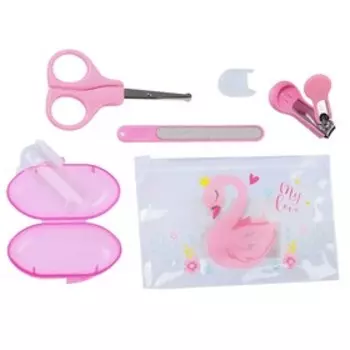 Набор маникюрный детский Крошка Я «Для Малышки», 4 предмета: ножнички, книпсер, пилочка, щётка