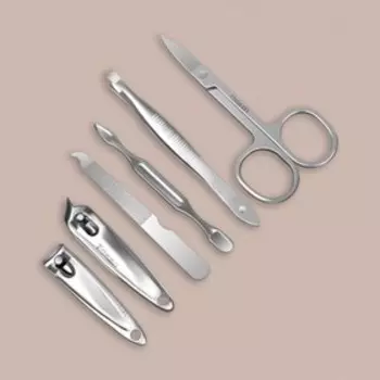 Набор маникюрный «Кошечки», 6 предметов, в футляре, рисунок и цвет МИКС