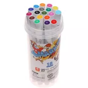 Набор маркеров для скетчинга двусторонние 18 штук/18 цветов