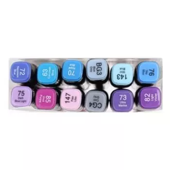 Набор маркеров худож Mazari LINDO BLACK,12цв., Lavander colors (2ст:кистев1.0/клинов6.2)