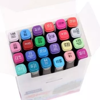 Набор маркеров худож Mazari LINDO BLACK,24цв., Cool main colors (2ст:кистев1.0./клинов6.2)