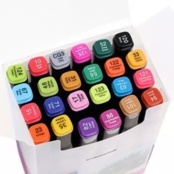Набор маркеров худож Mazari LINDO BLACK,24цв., Main colors (2ст:кистев1.0./клинов6.2)