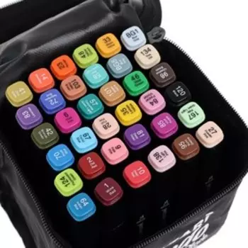 Набор маркеров худож Mazari LINDO BLACK,36цв., Main colors 1 (2ст:кистев1.0./клинов6.2)