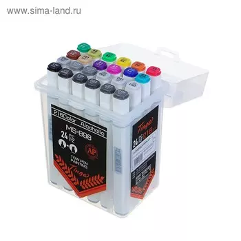 Набор маркеров Superior, профессиональные, двусторонние, 24 шт., 24 цвета, MS-898
