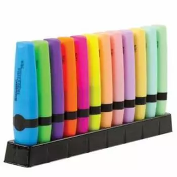 Набор маркеров текстовыделителей 12 цветов 1-5 мм BRAUBERG "DELTA"