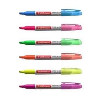 Набор маркеров текстовыделителей 6 цветов, 0.6-4.0 мм, ErichKrause V-15