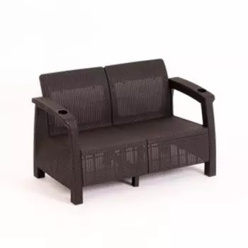 Набор садовой мебели: диван двухместный, два кресла, стол, мокко