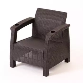 Набор садовой мебели «Ротанг», 2 кресла, журнальный столик, цвет мокко