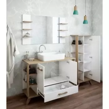 Набор мебели Ингрид 120: зеркало + тумба с раковиной Plaza 55