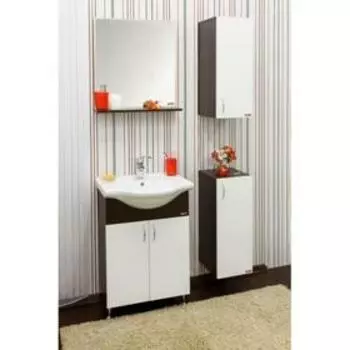 Набор мебели Мокко 60 венге: тумба с раковиной Байкал 60 + зеркало