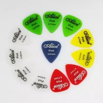 Набор медиаторов поликарбонат прозрачные (0.58-1.50mm) 12 шт., цветные