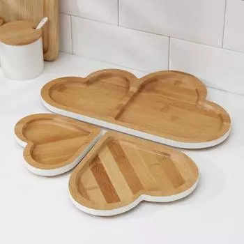 Набор менажниц Heaven, 3 в 1, бамбук, цвет МИКС