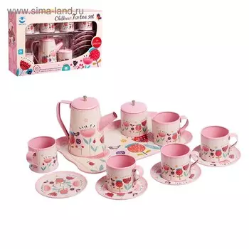Набор детской металлической посуды «Чаепитие», 14 предметов