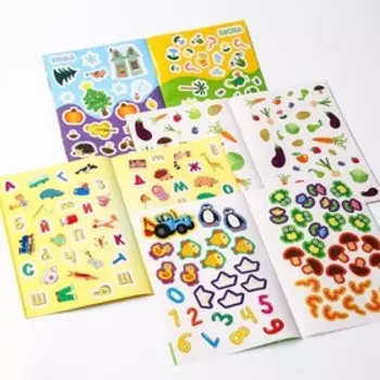 Набор многоразовых наклеек «Учимся вместе с Синим трактором», 4 шт., А4, Синий трактор