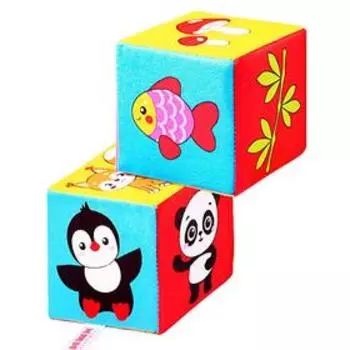 Набор мягких кубиков «Кто что ест», 2 штуки