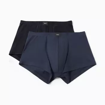 Набор мужских трусов боксеры (2 шт.), цвет тёмно-синий /черный, размер 58 (4XL)