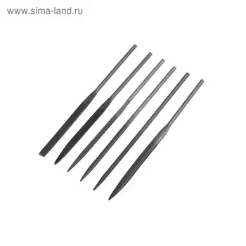 Набор надфилей ЛОМ, металлические рукоятки, 701604 мм, 6 шт.