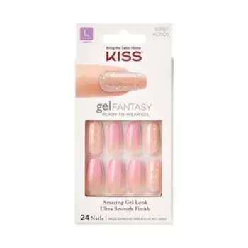 Набор накладных ногтей с клеем Kiss Gel Fantasy KGN05C, максимальной длины, 24 шт