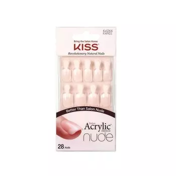 Набор накладных ногтей с клеем Kiss KAN01PL «Безупречный нюд», короткой длины, 28 шт