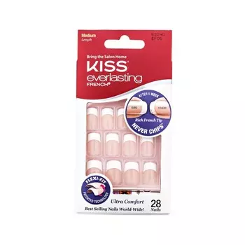 Набор накладных ногтей с клеем Kiss Kit EF05, для классической формы ногтей 28 шт