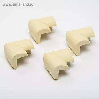 Защитные накладки на углы, набор 4 шт., рифленые, молочные, Крошка Я
