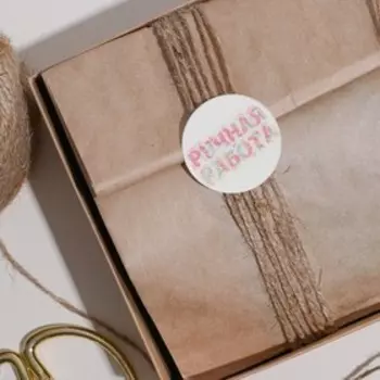 Набор наклеек для бизнеса «Ручная работа», матовая пленка, 50 шт, 4 х 4 см