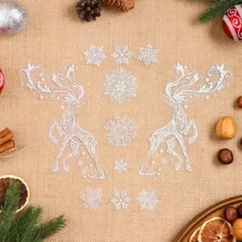 Наклейки новогодние «Зимняя сказка», голографическая фольга, 33.5 х 24 см