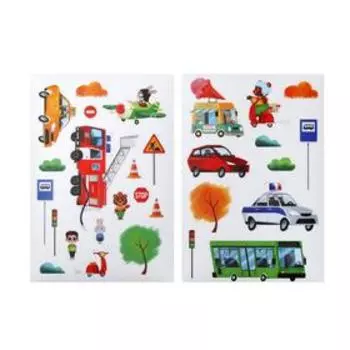 Набор наклеек с раскраской «Город», 14.5 × 21 см