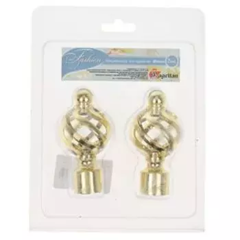 Набор наконечников для карниза «Фэшн Ареццо», d=1,6 см, 2 шт, цвет золотой глянец