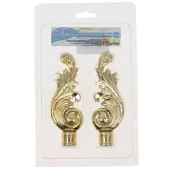 Набор наконечников для карниза «Фэшн Лира», d=1,6 см, 2 шт, цвет золотой глянец