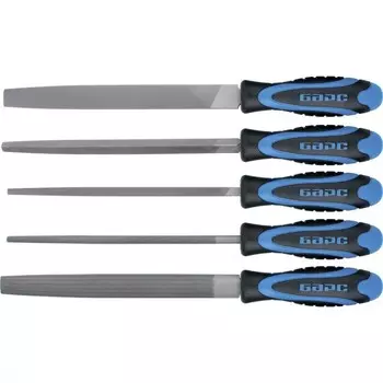 Набор напильников Барс 15854, двухкомпонентная рукоятка, 200 мм, 5 шт.