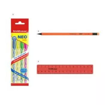 Набор настольный ErichKrause Base Neon Solid, 6 предметов, оранжевый