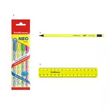 Набор настольный канцелярский 6 предметов ErichKrause Base, Neon Solid, желтый