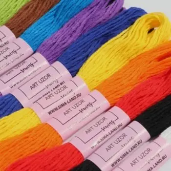 Нитки мулине «Школьные», хлопок, 8±1 м, 10 шт., разноцветные