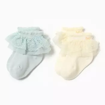 Носки детские Крошка Я Basic Line, 2 пары, 12-24 мес., голубой, желтый