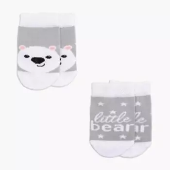 Набор носков Крошка Я «Белый мишка», 2 пары, 12-14 см