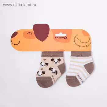 Носки детские Крошка Я «Пёсик», 2 пары, 8-10 см
