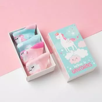 Носки детские Крошка Я Unicorn, набор 4 пары, 10-12 см