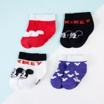 Набор носков Mickey Mouse, Микки Маус, 4 пары, 8-10 см